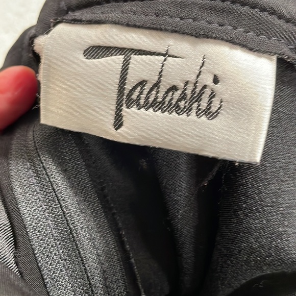 Vintage black/silver Tadashi maxi dress with deep slit in front - Picture 9 of 9